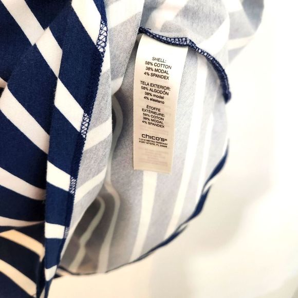 NWT Chico's Striped Cotton Sleeveless Midi Sun Dress Size 0 - Picture 6 of 6